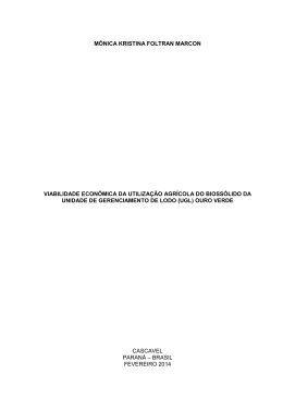 Viabilidade econ&ocirc;mica da utiliza&ccedil;&atilde;o agr&iacute;cola do bioss&oacute;lido da