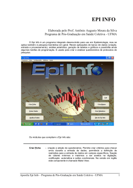 EPI INFO - programa de p&oacute;s-gradua&ccedil;&atilde;o em sa&uacute;de coletiva/ccbs