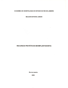 RECURSOS PROTÉTICOS EM IMPLANTODONTIA