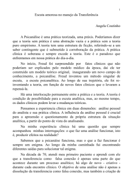 Escuta amorosa no manejo da Transfer&ecirc;ncia Angela