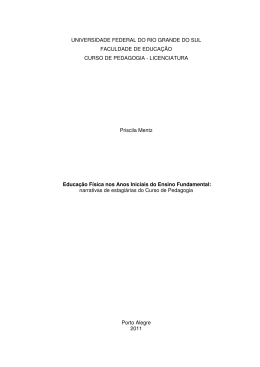 Educa&ccedil;&atilde;o f&iacute;sica nos anos iniciais do ensino fundamental: narrativas