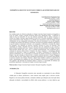 EXPERI&Ecirc;NCIA DOCENTE NO EST&Aacute;GIO CURRICULAR