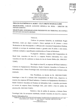 estado de mato grosso poder judiciário tribunal de justiça gabinete