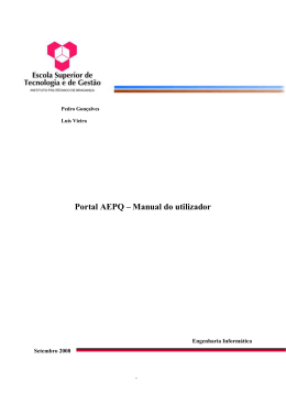 Portal AEPQ &ndash; Manual do utilizador