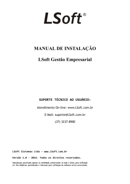 MANUAL DE INSTALAÇÃO LSoft Gestão Empresarial