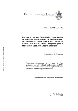 F&aacute;bio da Silva Abrate Elabora&ccedil;&atilde;o de um Question&aacute;rio