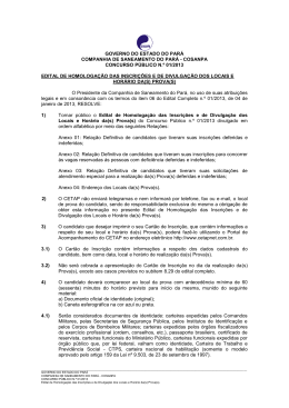 GOVERNO DO ESTADO DO PARÁ COMPANHIA DE