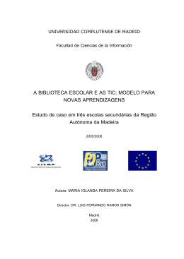 A BIBLIOTECA ESCOLAR E AS TIC: MODELO PARA NOVAS