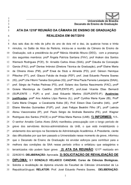 Ata 1218 de 06/07 - Universidade de Bras&iacute;lia