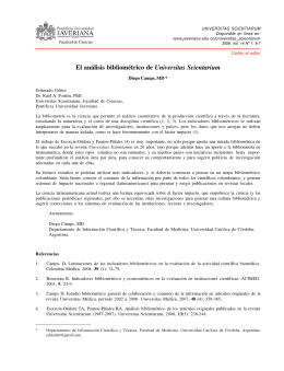 El an&aacute;lisis bibliom&eacute;trico de Universitas