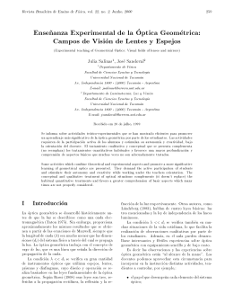 Ense&ntilde;anza Experimental de la Optica Geom etrica: Campos de Visi