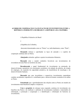 acordo de coopera&ccedil;&atilde;o e facilita&ccedil;&atilde;o de investimentos