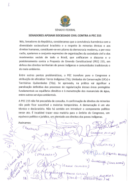 &Iacute;ntegra do Manifesto. - Povos Ind&iacute;genas no Brasil