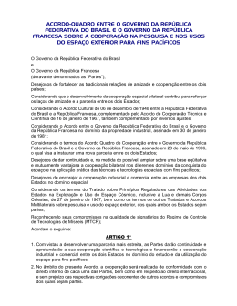 Acordo-Quadro entre o Governo da Rep&uacute;blica Federativa do Brasil
