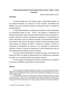 Projeto Biodiversidade da Universidade Federal do Par&aacute; &ndash; Bel&eacute;m