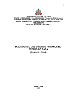 DIAGNÓSTICO DOS DIREITOS HUMANOS NO ESTADO