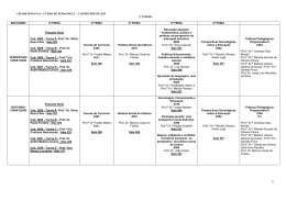 GRADE SEMANAL - CURSO DE PEDAGOGIA &ndash; 2&ordm;