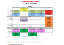 hor&aacute;rio de aulas - 2&ordm; semestre