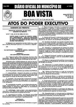 dom n&ordm; 3161.pmd - Prefeitura Municipal de Boa Vista