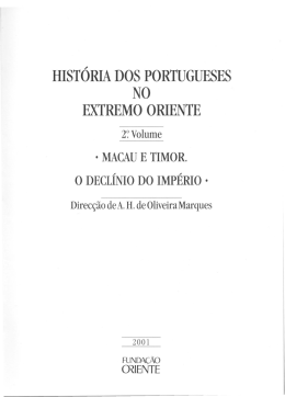 HIST&Oacute;RIA DOS PORTUGUESES NO EXTREMO ORIENTE