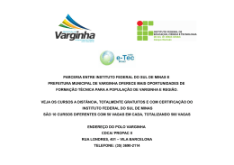 PARCERIA ENTRE INSTITUTO FEDERAL DO SUL DE MINAS E