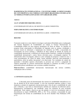 harmoniza&ccedil;&atilde;o internacional: um estudo sobre as dificuldades