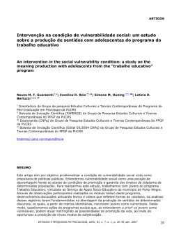 Interven&ccedil;&atilde;o na condi&ccedil;&atilde;o de vulnerabilidade social: um estudo sobre