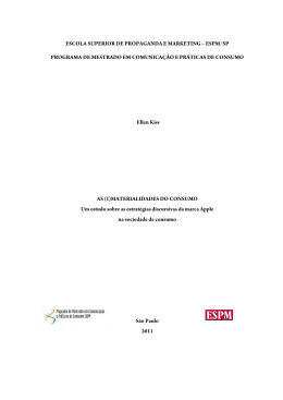 As (I)materialidades do consumo - Um estudo sobre as
