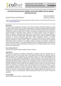 as etapas evolutivas do turismo: um estudo sobre o rio de