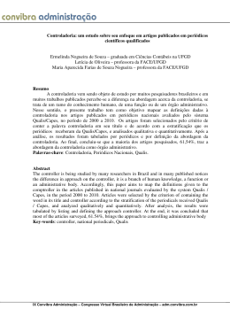 Controladoria: um estudo sobre seu enfoque em artigos