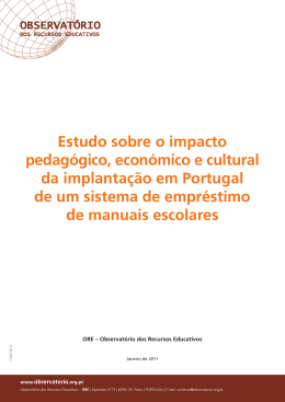 Estudo sobre o impacto pedagógico, económico e cultural da