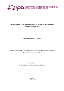Envelhecimento Ativo: um estudo sobre os h&aacute;bitos de vida dos