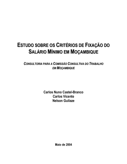 Estudo sobre os Criterios de Fixacao do Salario Minimo em