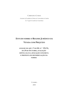 APED:Estudo sobre venda com Preju&iacute;zo