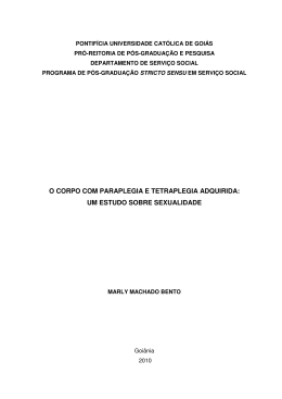 o corpo com paraplegia e tetraplegia adquirida: um estudo sobre