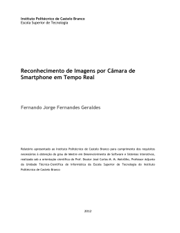 Reconhecimento de Imagens por C&acirc;mara de Smartphone em