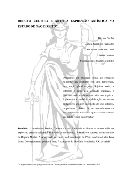 DIREITO, CULTURA E ARTE: A EXPRESS&Atilde;O ART&Iacute;STICA NO