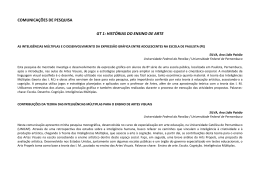 COMUNICA&Ccedil;&Otilde;ES DE PESQUISA GT 1: HIST&Oacute;RIAS DO