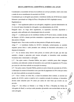 integra do Regulamento da Divisão Assistência de Jurídica