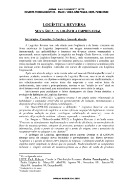 LOG&Iacute;STICA REVERSA - NOVA &Aacute;REA DA