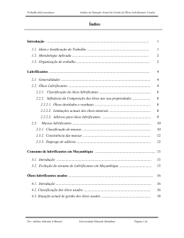 An&aacute;lise da Situa&ccedil;&atilde;o Actual da Gest&atilde;o de &Oacute;leos Lubrificantes Usados
