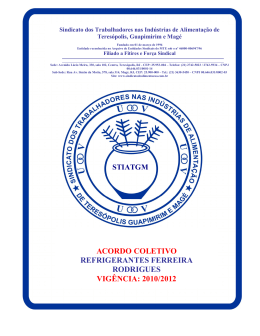 ACORDO COLETIVO REFRIGERANTES FERREIRA RODRIGUES