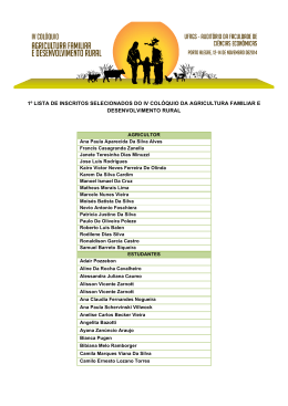 1º lista de inscritos selecionados do iv colóquio da