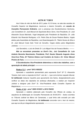 Acta n.º 07/2013 - ao Conselho Superior da Magistratura