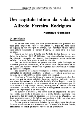 Um capítulo íntimo da vida de Alfredo Ferreira Rodrigues