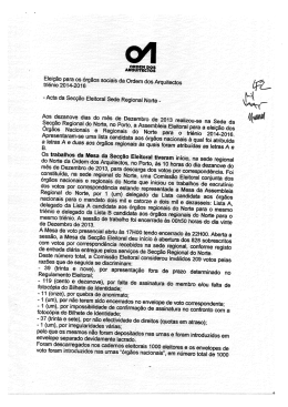 Acta Elei&ccedil;&atilde;o &oacute;rg&atilde;os regionais do Norte
