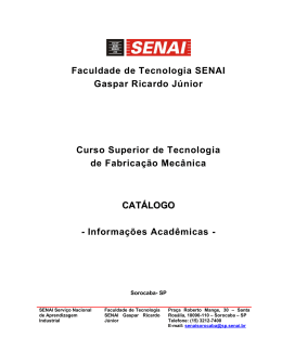 Faculdade de Tecnologia SENAI Gaspar Ricardo J&uacute;nior Curso