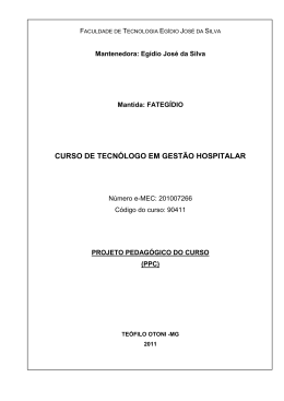 FACULDADE DE TECNOLOGIA EGÍDIO JOSÉ DA SILVA