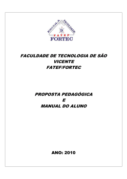 faculdade de tecnologia de s&atilde;o vicente fatef/fortec proposta