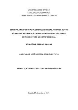 Desenvolvimento inicial de esp&eacute;cies lenhosas, nativas e de uso